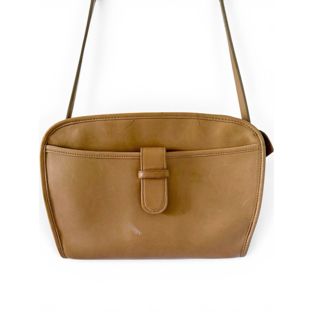 Vintage 90s Coach Brighton Leather Bag Purse British Tan Made in the USA